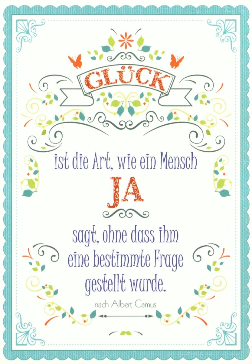 Postkarte Sprüche Glück ist die Art,...