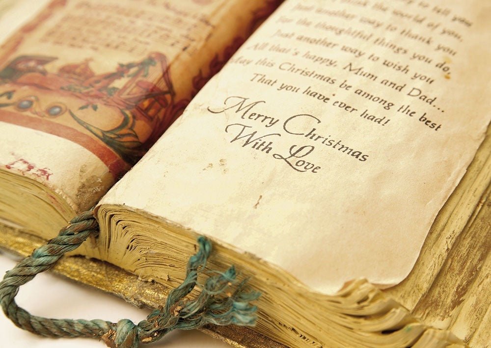 Postkarte Weihnachten Buch Merry Chrismas With Love