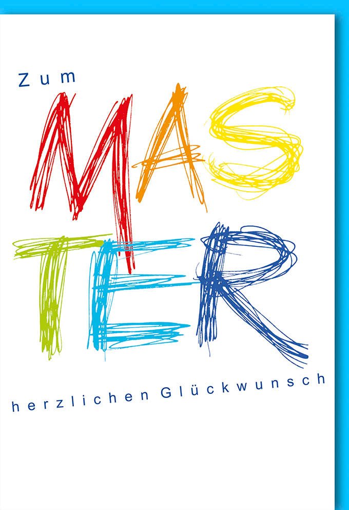 Prüfungserfolg Glückwunschkarte - Gratulation zum Masterabschluss, Universität & Hochschule, Akademische Feier, Examensglückwünsche, Doppelkarte