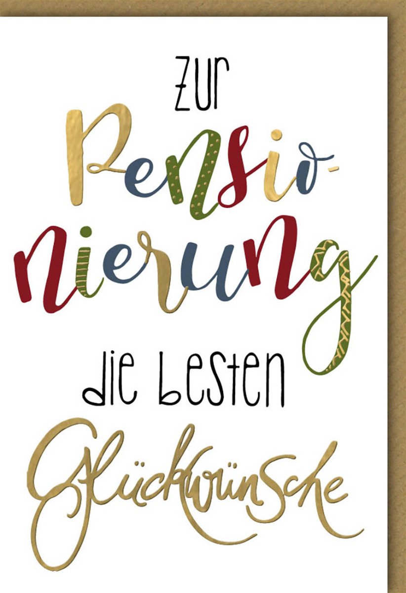 Ruhestand Glückwunschkarte – Elegante Abschiedskarte zur Pensionierung mit herzlichen Wünschen für Kollegen