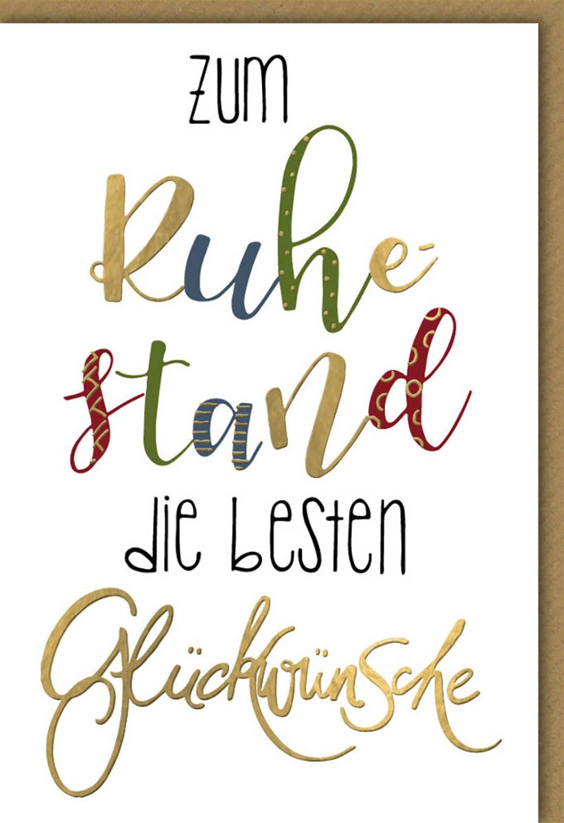 Ruhestandskarte zur Pensionierung - Glückwunschkarte zum Abschied in den Ruhestand, Gratulationskarte für Kollegen zur Ruhestandsfeier, Verabschiedung mit Wertschätzung, Neuanfang & Erholung