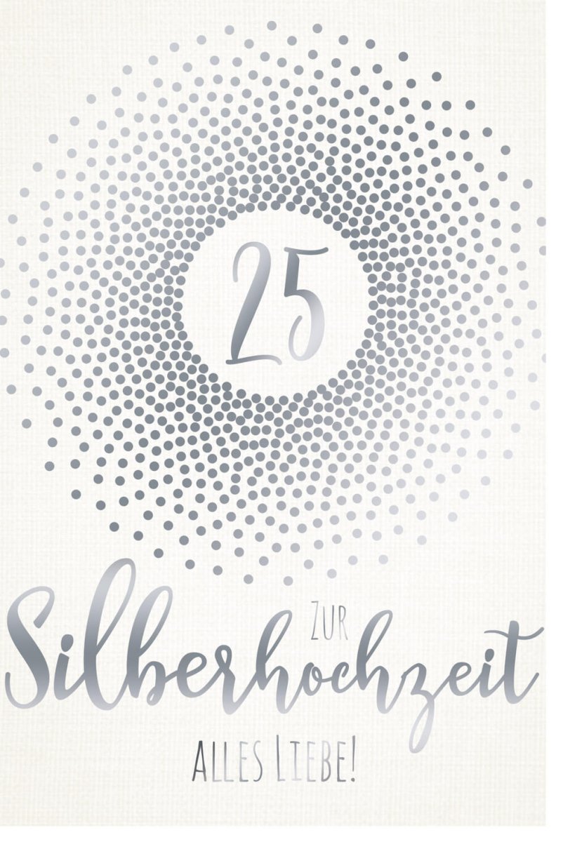 Silberhochzeit Glückwunschkarte - Elegante Doppelkarte zum 25. Hochzeitsjubiläum, Feierliche Gratulation & Ehejubiläum Gruß