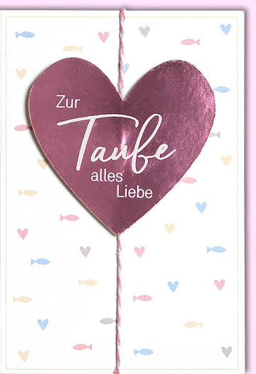 Taufkarte Glückwunsch - Handgefertigte Doppelkarte zur Taufe, Unisex Babyshower Grußkarte mit Herzlichen Glückwunsch, Alles Liebe & Gottes Segen, Ideal für Tauffeier & Taufglückwünsche, Christliche Motive