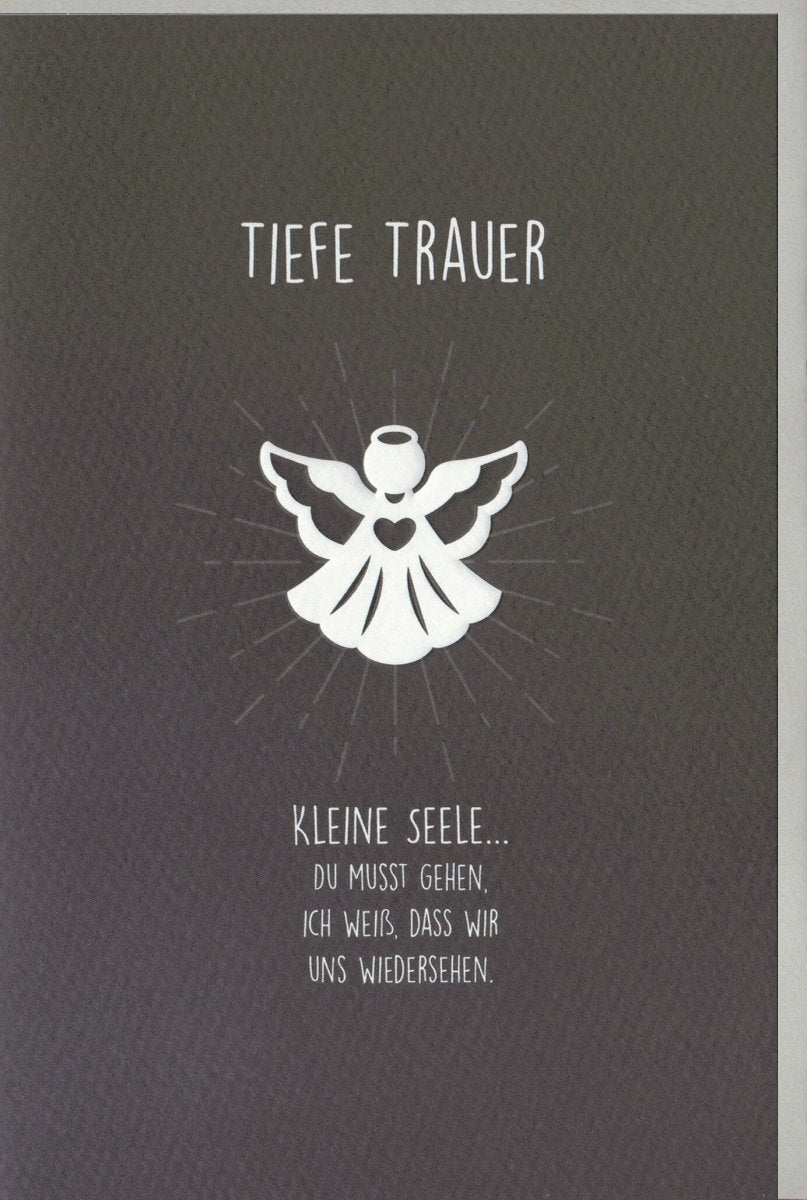 Trauerkarte zur Anteilnahme: Engel der Hoffnung - Beileid & Trost mit stilvollem Trauerspruch, für Seelenfrieden und Gedenken