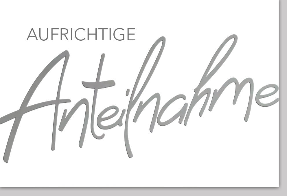 Trauerkarte zur Anteilnahme - Stilvolle Beileid Doppelkarte in Weiß, Schlichtes Textdesign für Abschied & Gedenken, Trost im Trauerfall