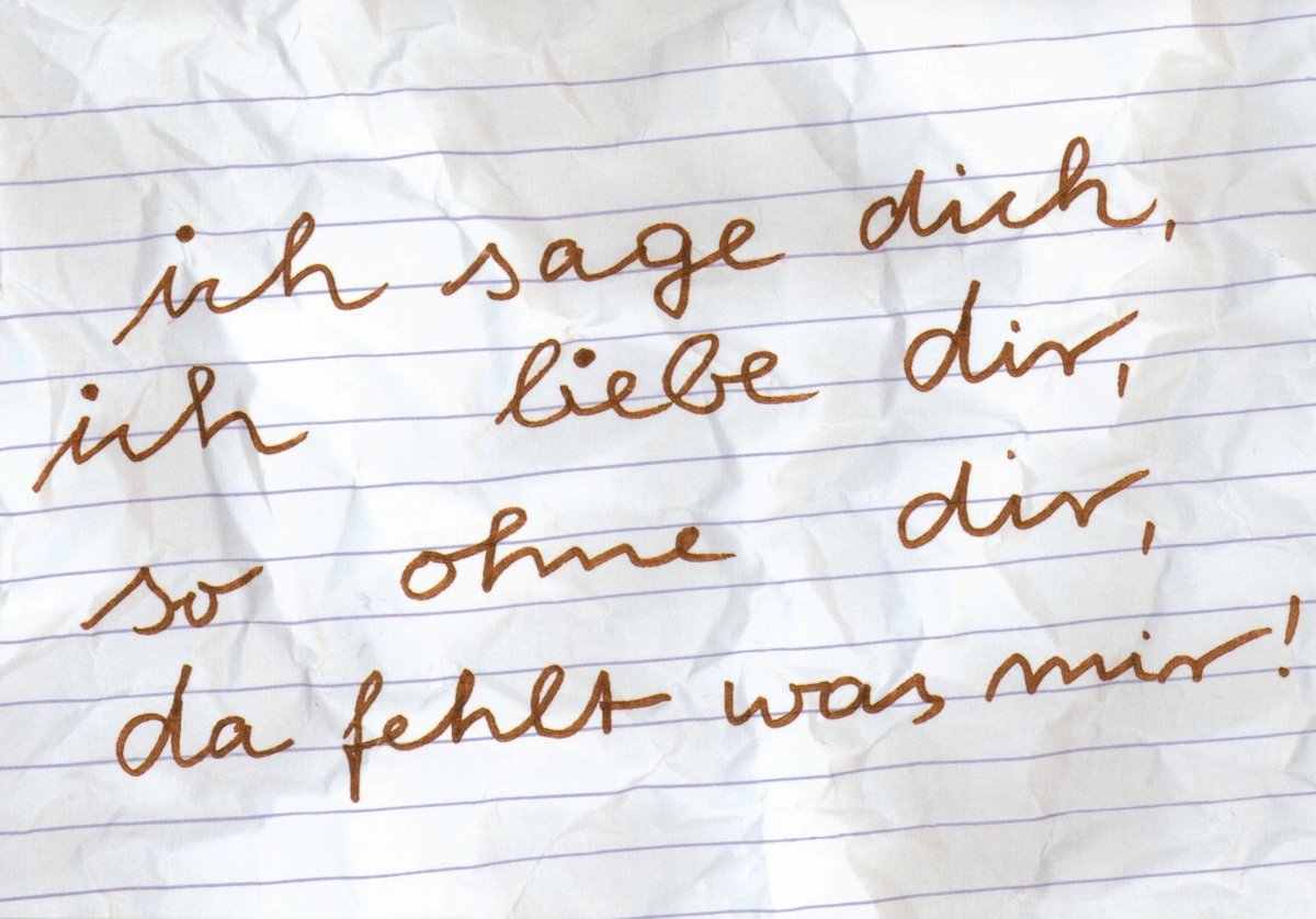 Valentinstag Liebe & Romantik Postkarte - Handgeschriebene Kalligrafie Liebeserklärung, Gefühlvolle Zuneigung und Sehnsucht, Partnerschaft Geschenk mit Handschriftlicher Botschaft