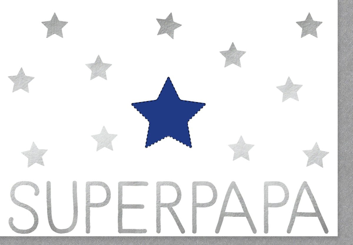 Vatertags - Doppelkarte "Superpapa" | Liebevolle Glückwunschkarte mit Stern - Design | Anerkennung & Familie Feier – Perfekter Vatertagsgruß