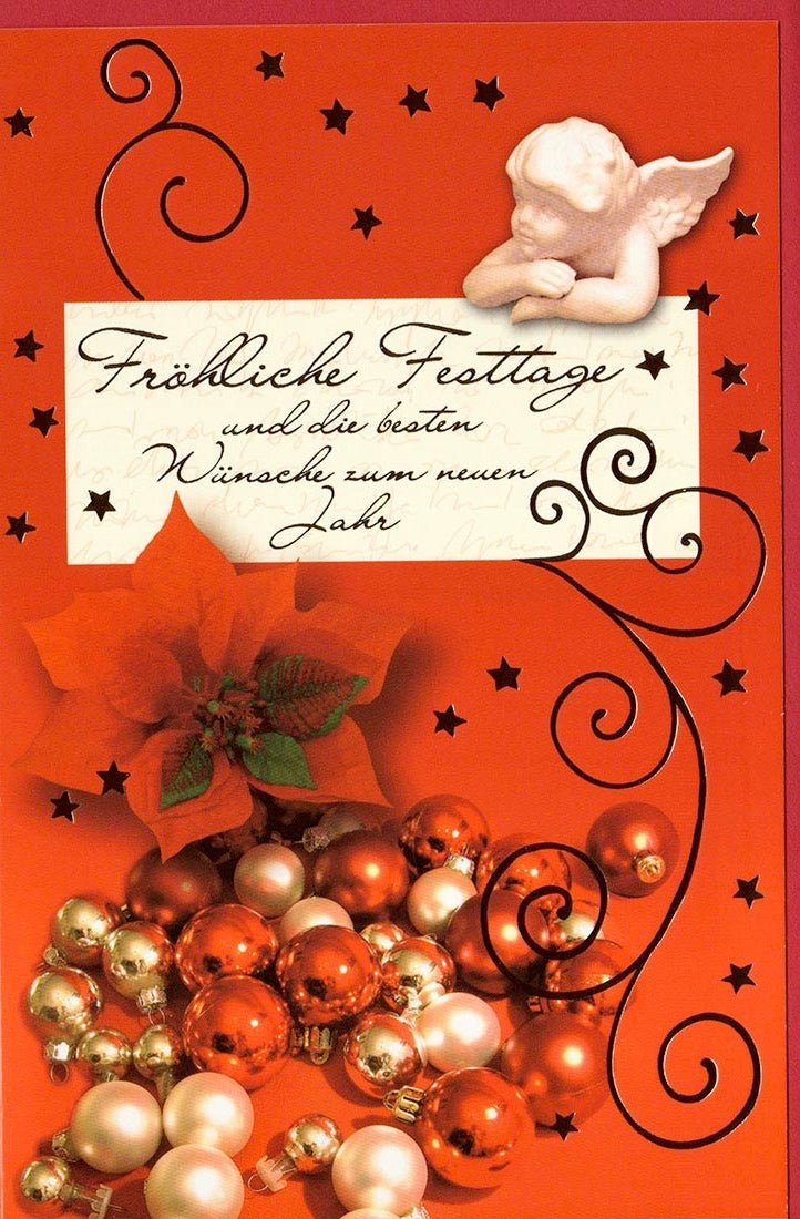 Weihnachtsgrußkarte fröhliche Festtage Engel