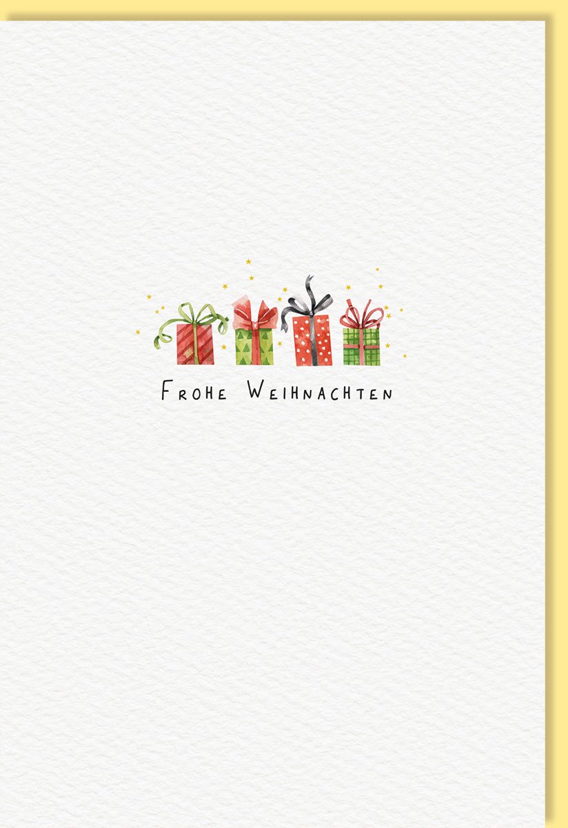 Weihnachtskarte Doppelkarte - Festliche Grußkarte zu Weihnachten, Handgemalte Illustration auf Naturkarton, Umweltfreundlich, Schlichtes Design mit Textur, Hochwertige Qualität für die Feiertage, Saisonale Geschenkkarte mit "Frohe Weihnachten" Motiv