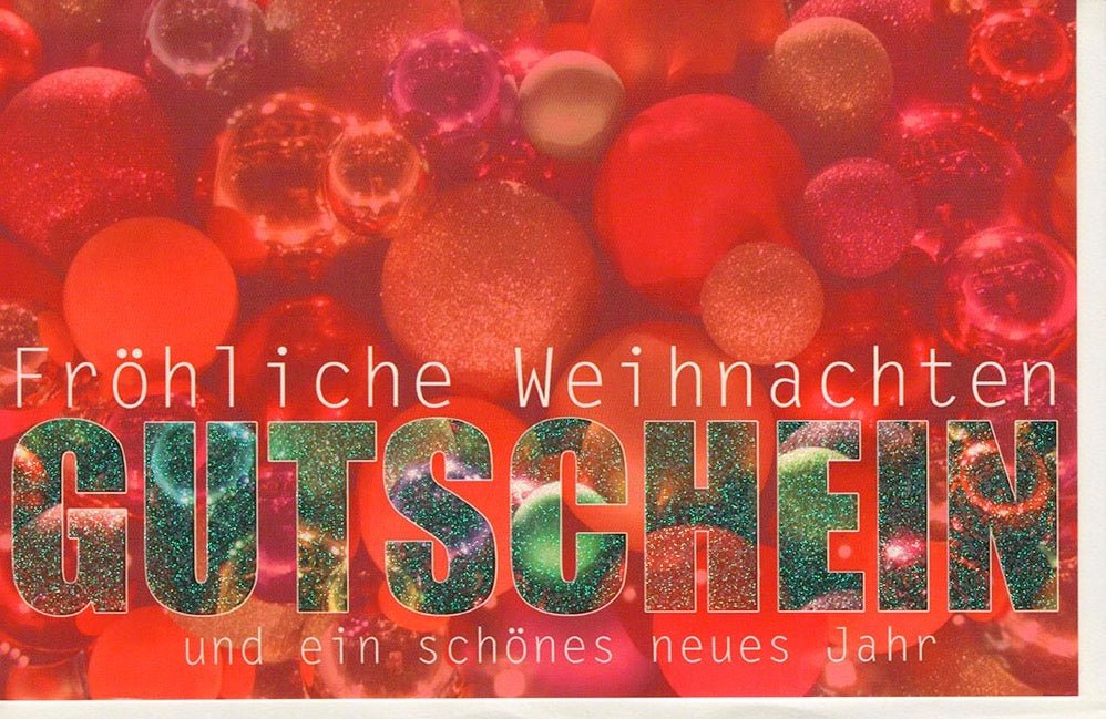 Weihnachtskarte für Gutschein rot