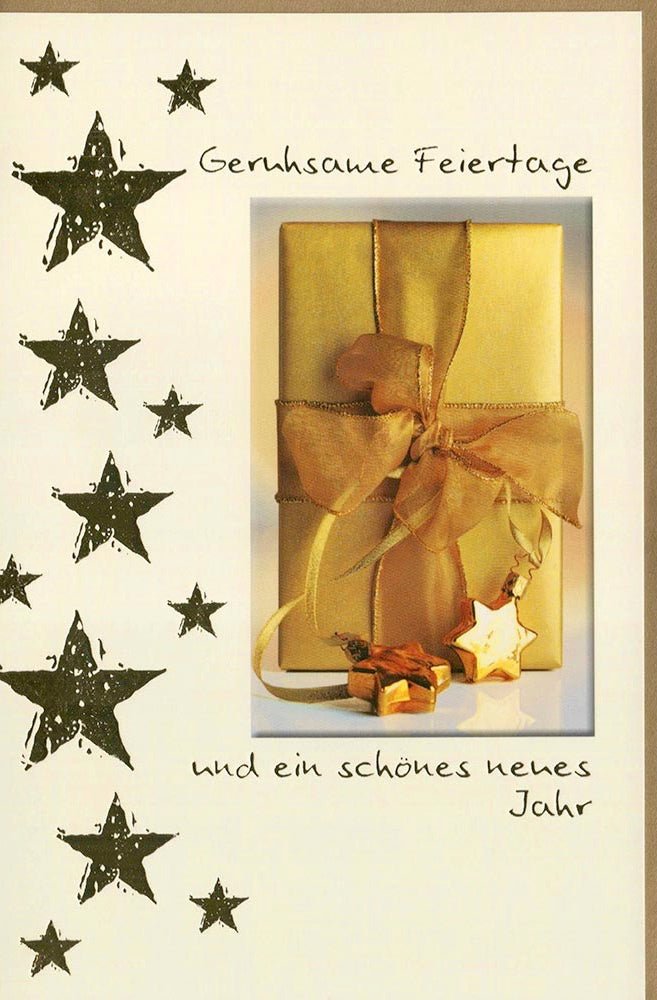 Weihnachtskarte Goldfolie Erholsame Feiertage