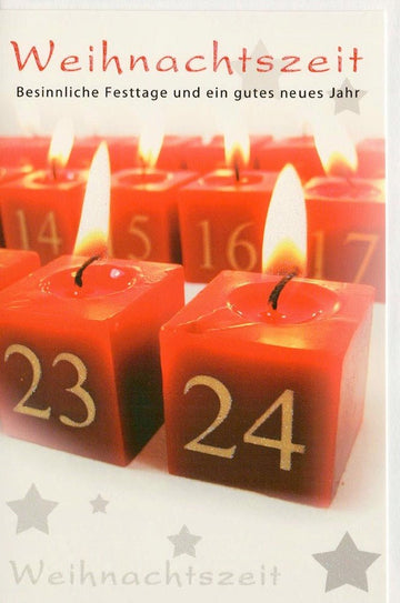 Weihnachtskarte Kerzen Adsventskalender