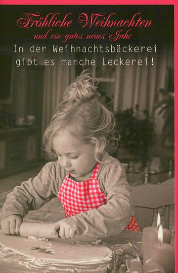 Weihnachtskarte Weihnachtsbäckerei Kind Plätzchen